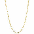 Kooljewelry Womens Chain Classic - 14k Yellow Gold Polished Paperclip Chain