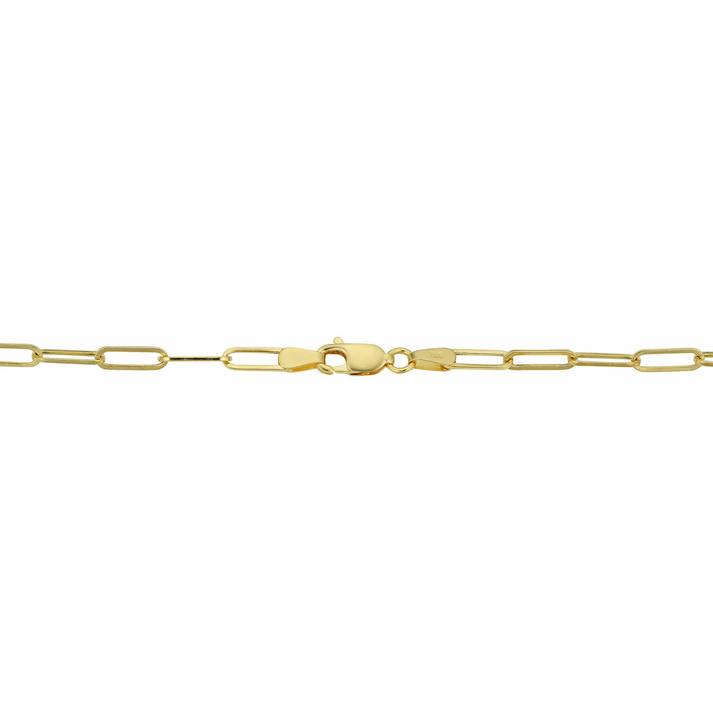 Kooljewelry Womens Chain Classic - 14k Yellow Gold Polished Paperclip Chain