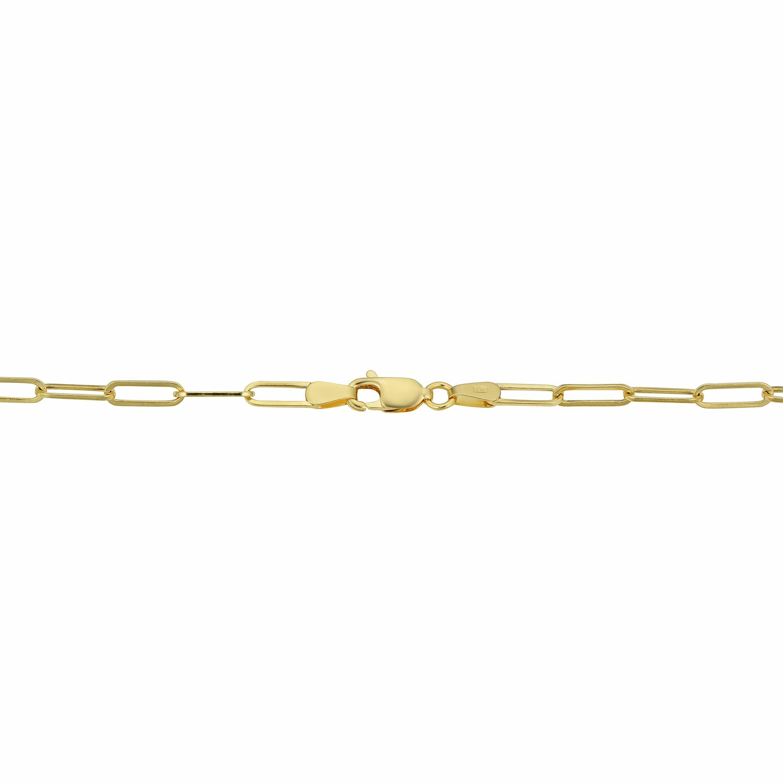 Kooljewelry Womens Chain Classic - 14k Yellow Gold Polished Paperclip Chain