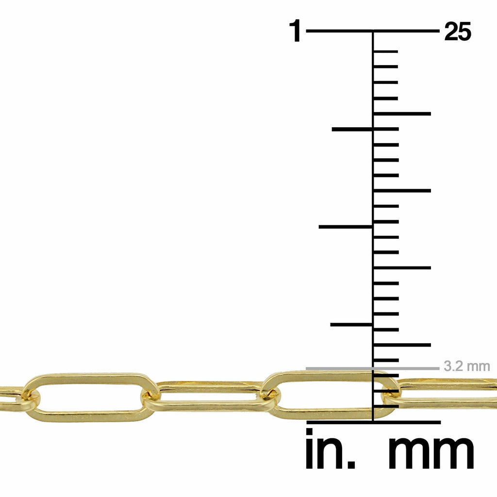 Kooljewelry Womens Chain Classic - 14k Yellow Gold Polished Paperclip Chain