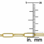 Kooljewelry Womens Chain Classic - 14k Yellow Gold Polished Paperclip Chain