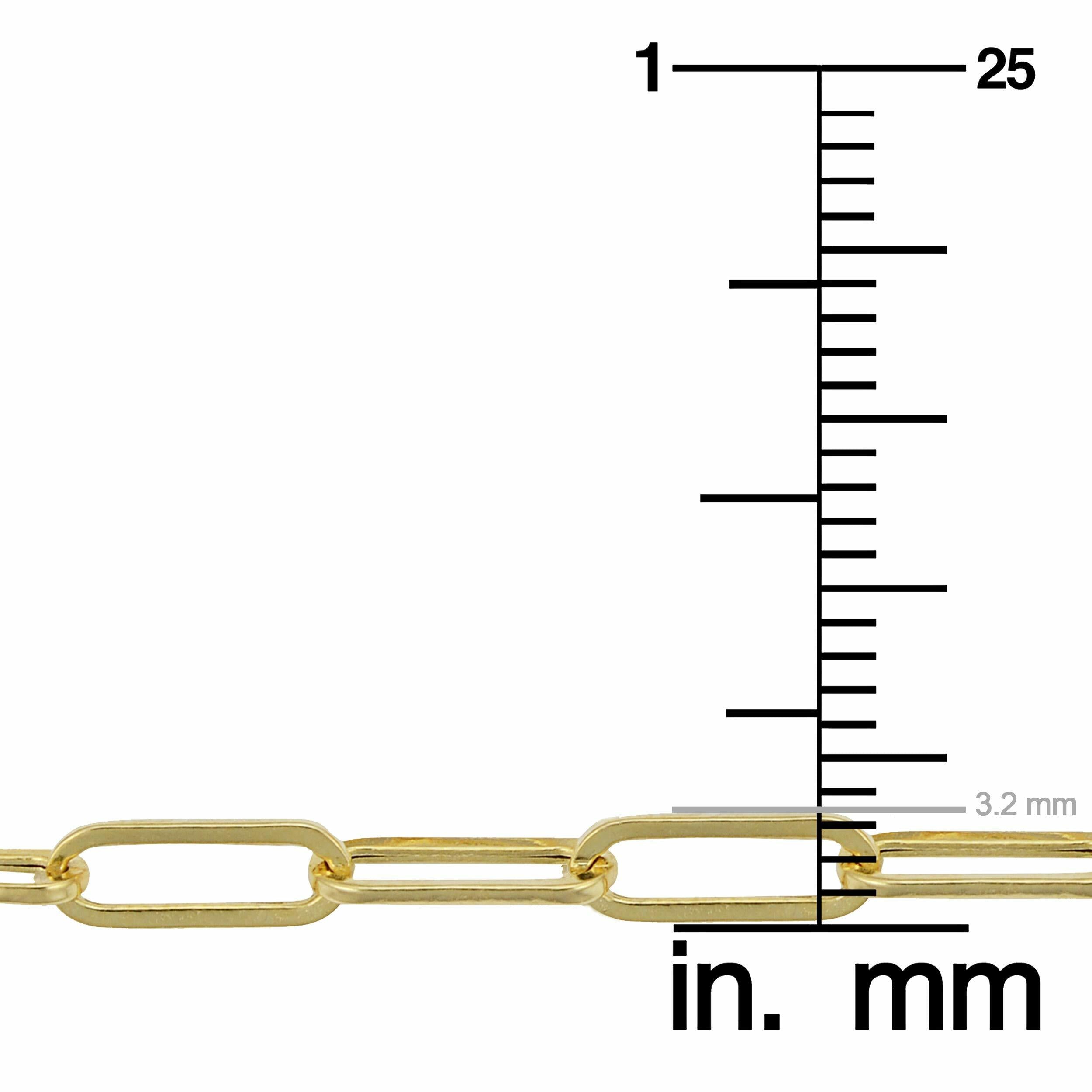 Kooljewelry Womens Chain Classic - 14k Yellow Gold Polished Paperclip Chain