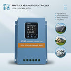 Solar Charge Controller 120A 12V 24V 36V 48V Intelligent Recognition LCD Display