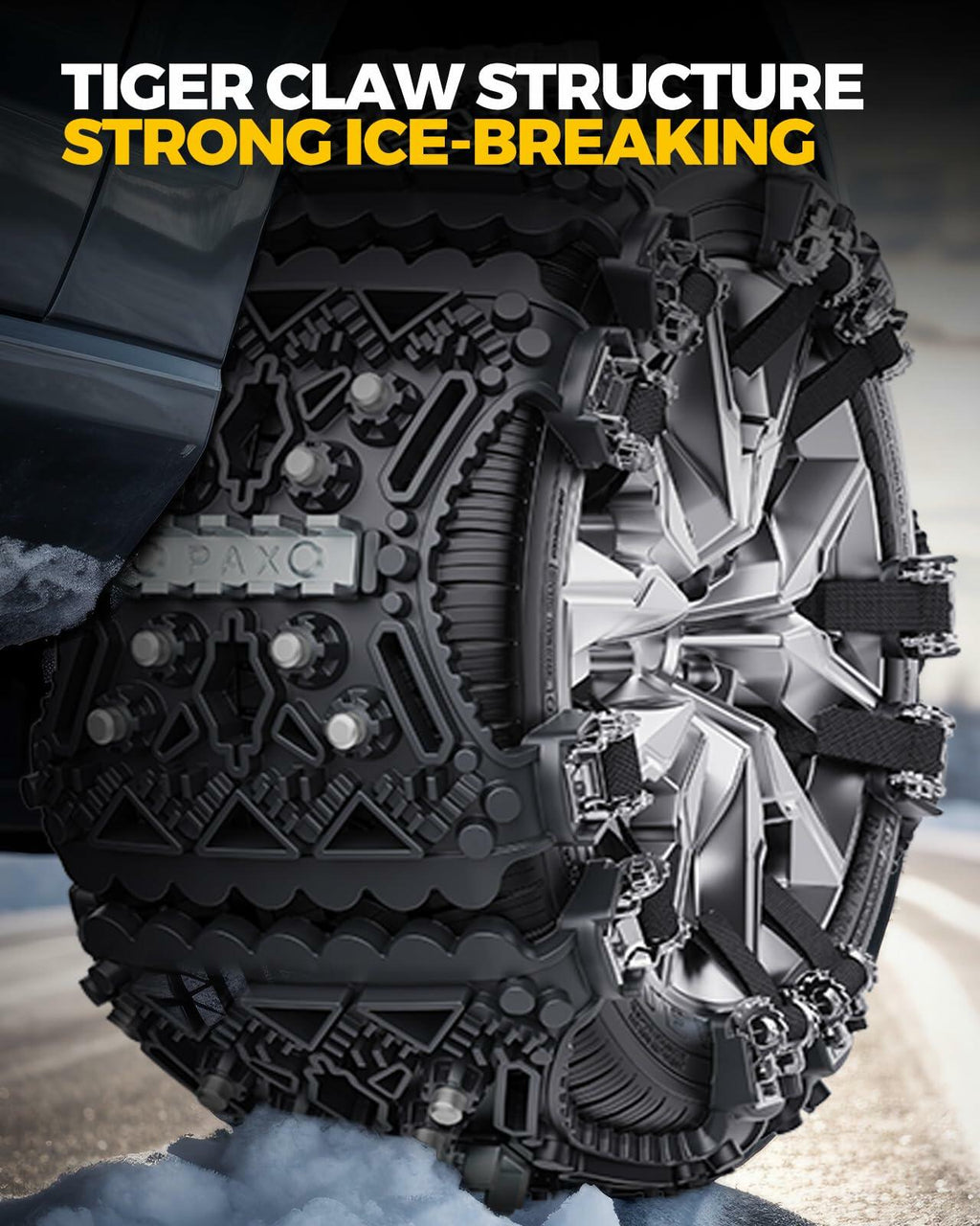 KYX Tire Chains for Car SUV Pickup Trucks Adjustable Universal Snow Chains