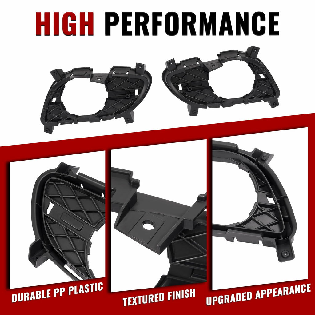 HECASA Fog Light Bezels LH & RH for Infiniti G37 2011-2015 Compatible