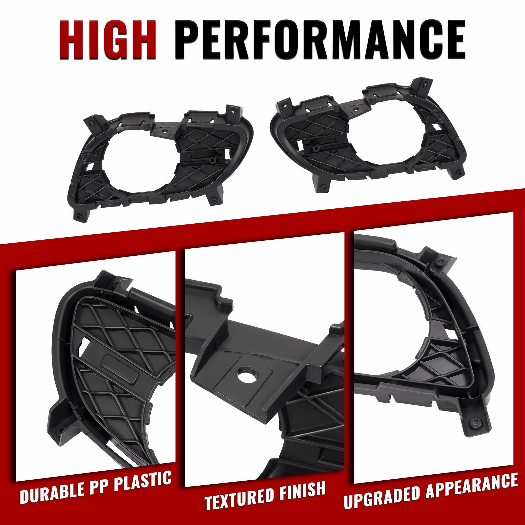 HECASA Fog Light Bezels LH & RH for Infiniti G37 2011-2015 Compatible