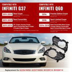 HECASA Fog Light Bezels LH & RH for Infiniti G37 2011-2015 Compatible