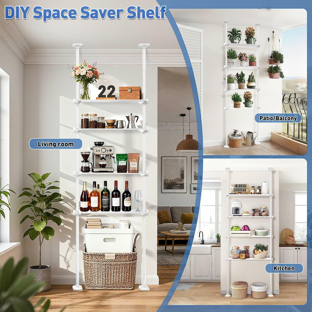 SUNALLY Over Toilet Storage Shelf 4-Tier Adjustable Bathroom Organizer