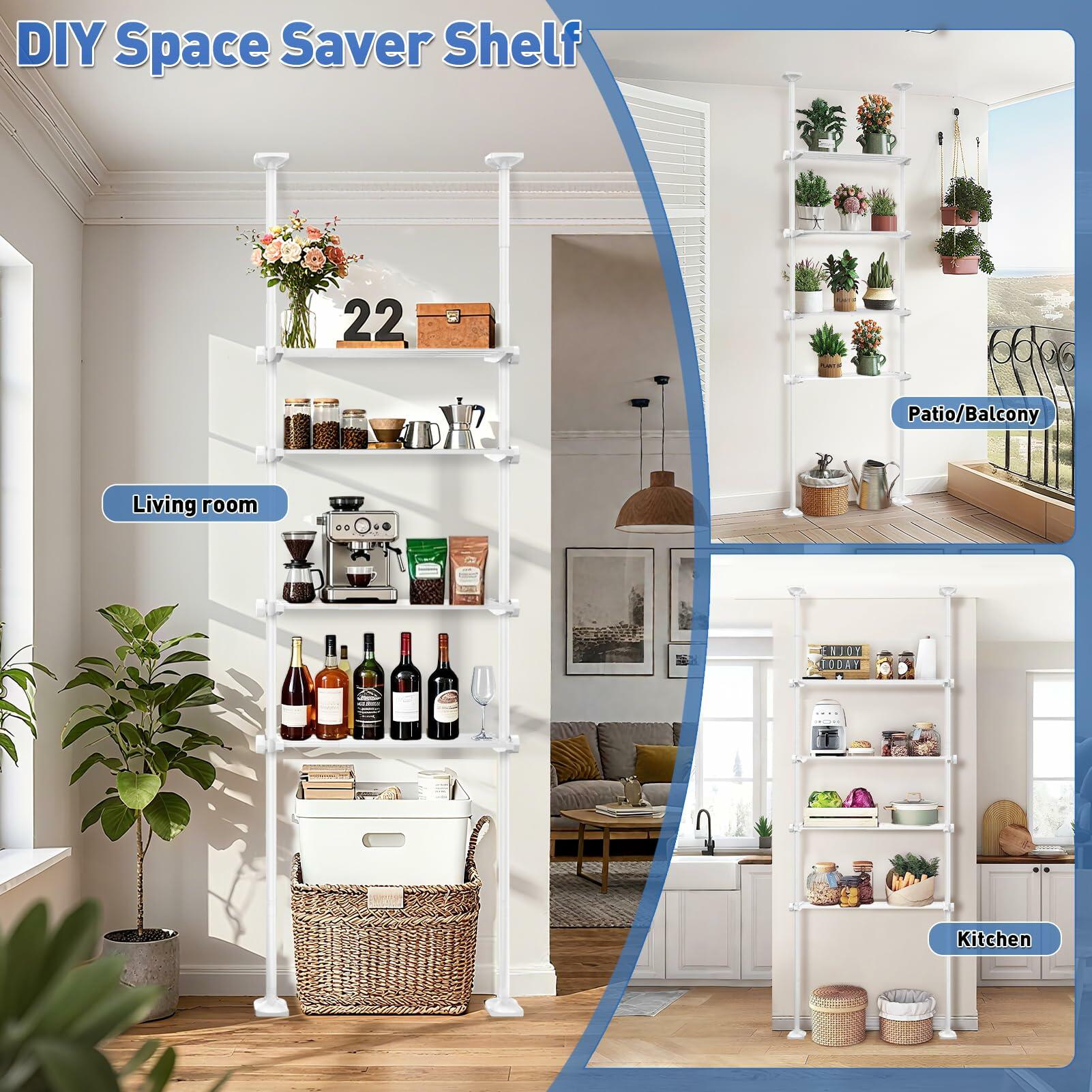 SUNALLY Over Toilet Storage Shelf 4-Tier Adjustable Bathroom Organizer