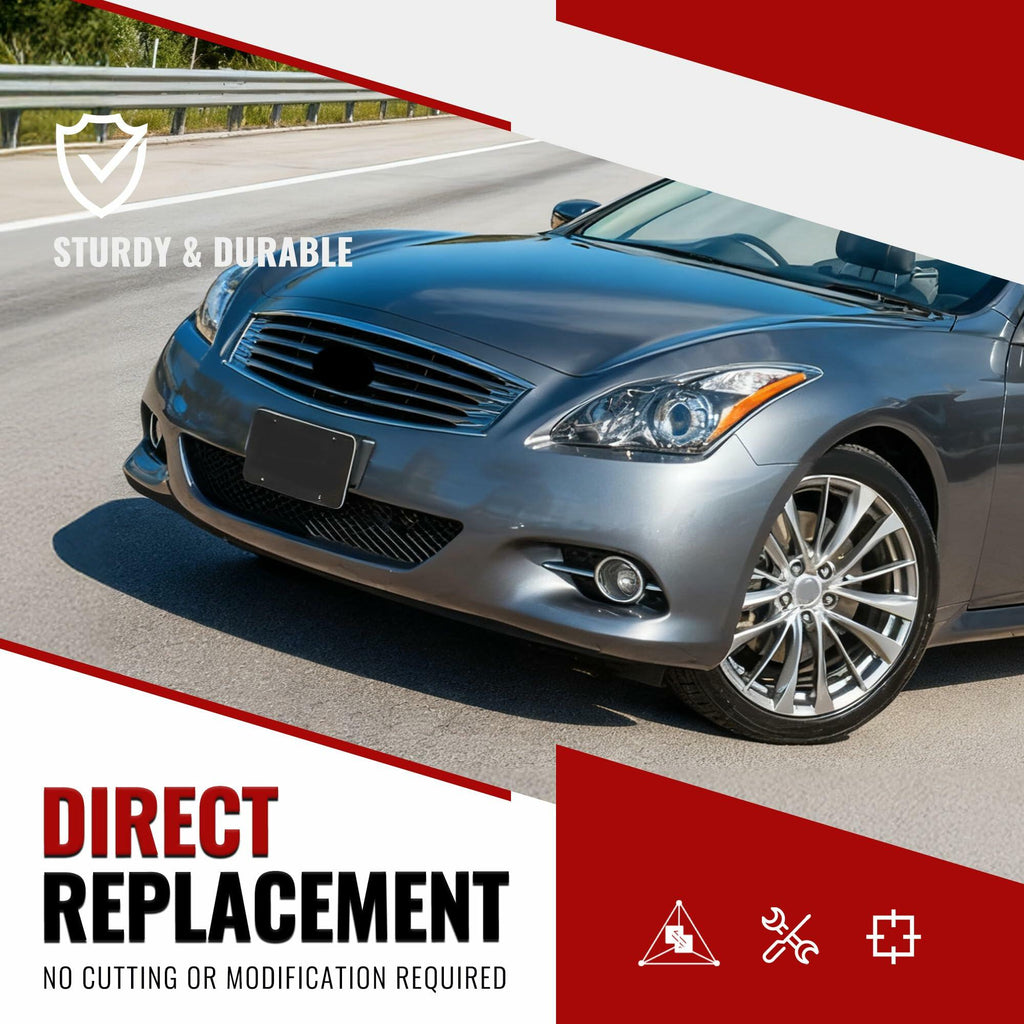 HECASA Fog Light Bezels LH & RH for Infiniti G37 2011-2015 Compatible