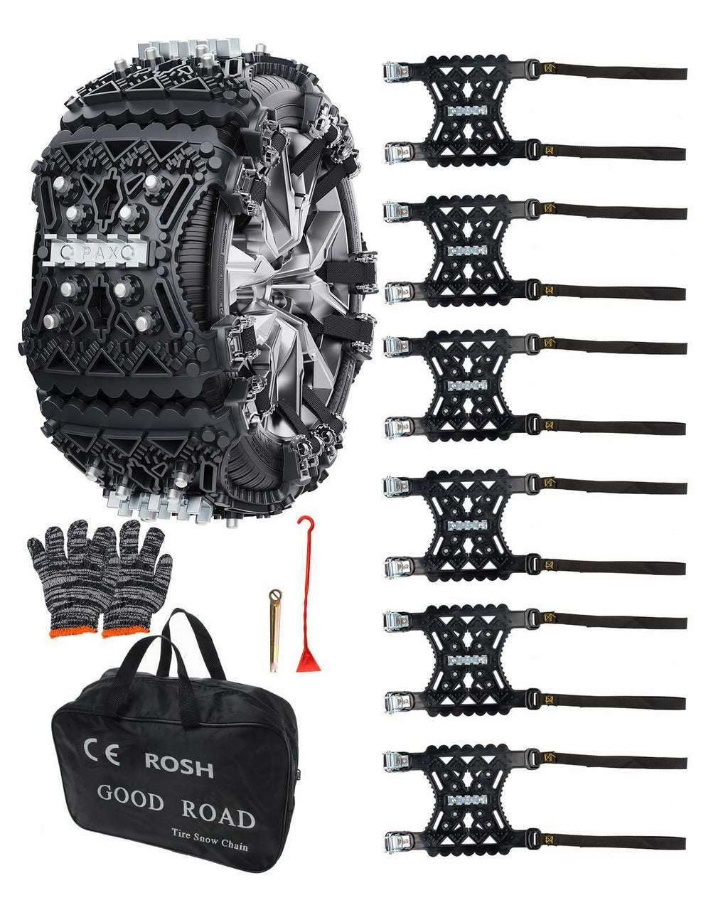 KYX Tire Chains for Car SUV Pickup Trucks Adjustable Universal Snow Chains