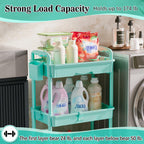 SUNALLY 3-Tier Rolling Cart with Drawer & Lockable Wheels, Bathroom Storage