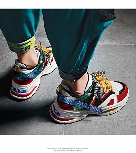 Floette Men’s Retro Color Block Sneakers Size 12 Sport Running Shoes