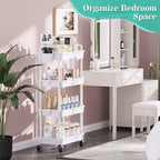 SUNALLY 4 Tier Rolling Utility Cart with Drawer Storage Organizer Cart