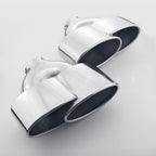 Pair 2.4" inlet Porsche 997 C2/S/4S/GTS Style Oval Stainless Steel Exhaust Tips
