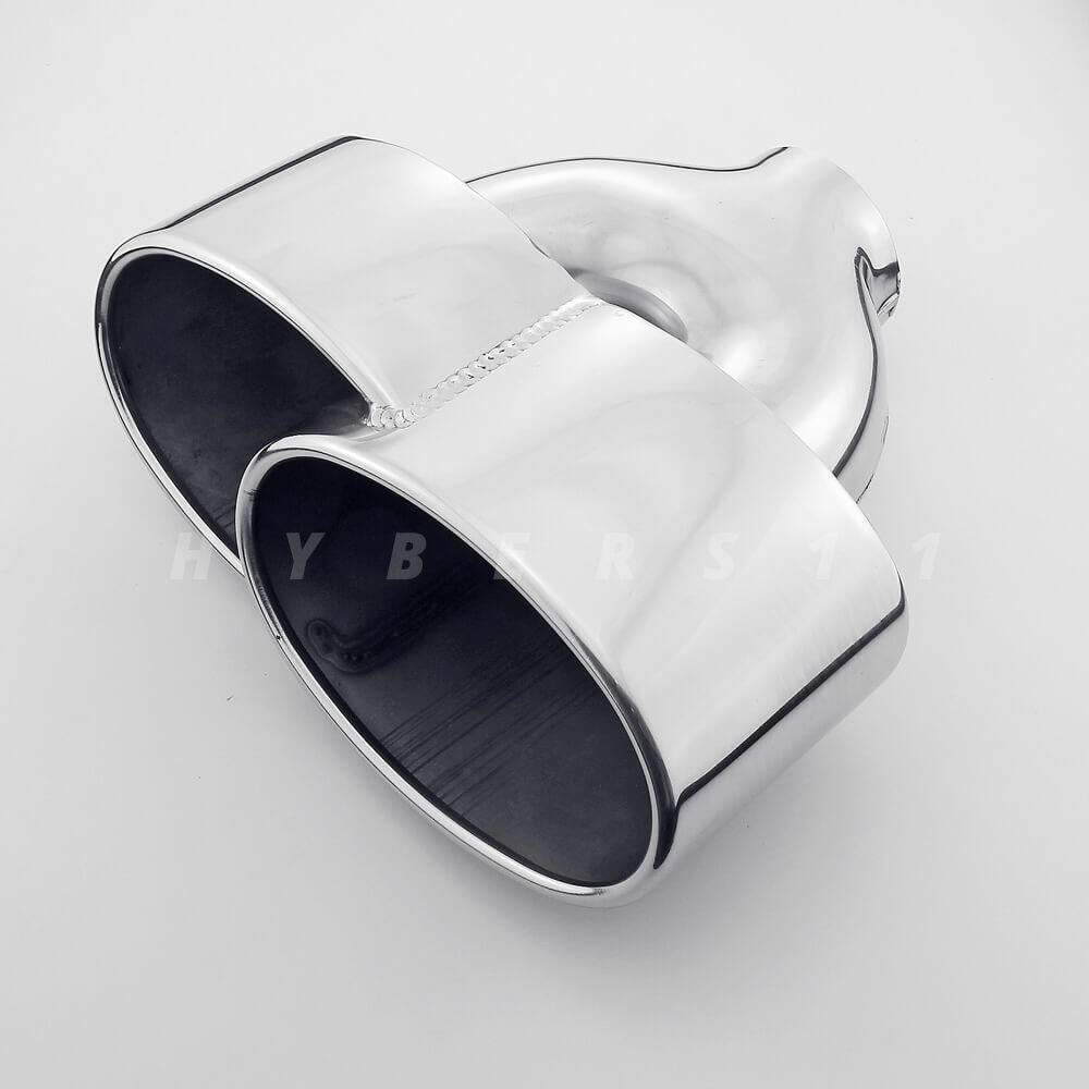 Pair 2.4" inlet Porsche 997 C2/S/4S/GTS Style Oval Stainless Steel Exhaust Tips