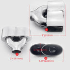 Pair 2.4" inlet Porsche 997 C2/S/4S/GTS Style Oval Stainless Steel Exhaust Tips