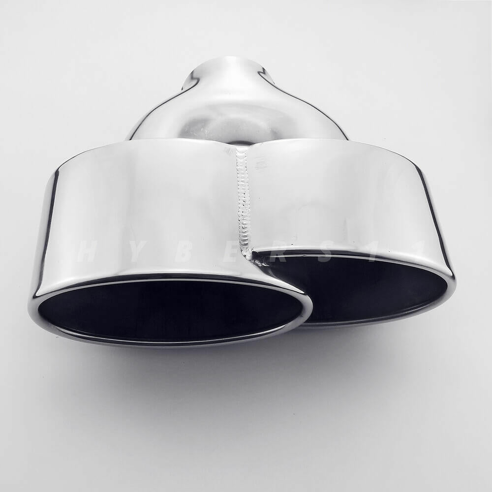 Pair 2.4" inlet Porsche 997 C2/S/4S/GTS Style Oval Stainless Steel Exhaust Tips