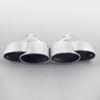 Pair 2.4" inlet Porsche 997 C2/S/4S/GTS Style Oval Stainless Steel Exhaust Tips