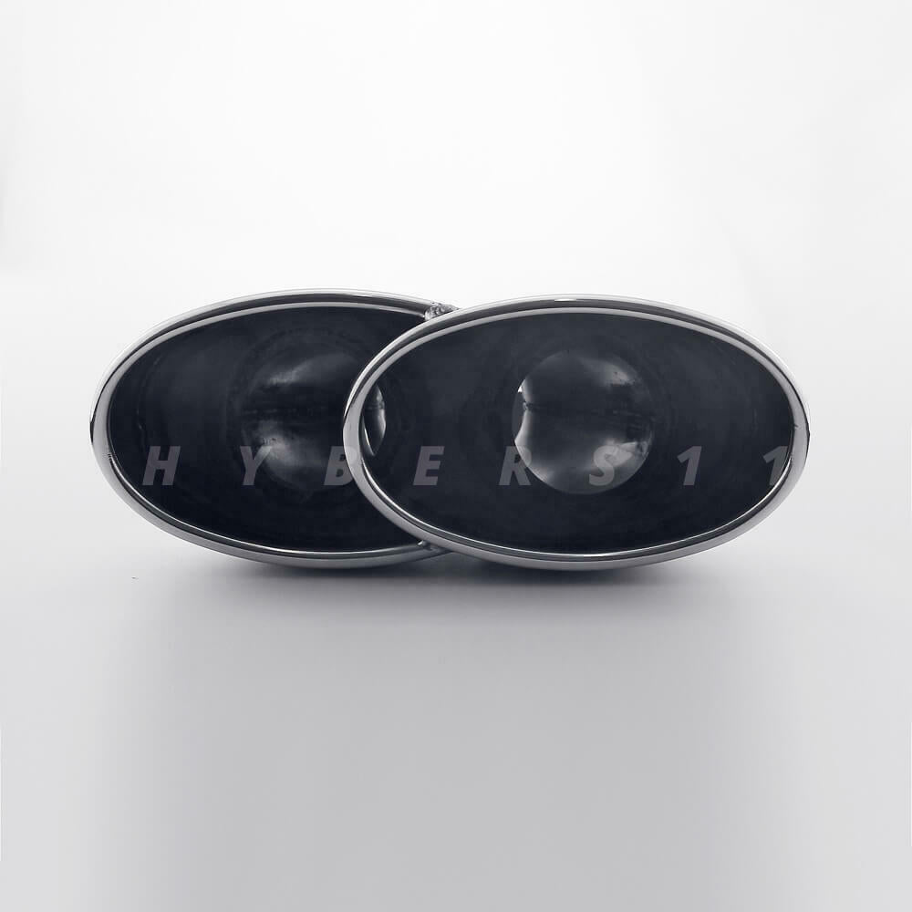 Pair 2.4" inlet Porsche 997 C2/S/4S/GTS Style Oval Stainless Steel Exhaust Tips