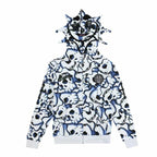 OATSBAS Retro Lazy Style Hoodie for Men Women Fun Multi Angle Full Zip Up Hoodie