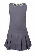 Bienzoe Girls School Uniform Jumper: Stretch Pleated Durable Kids Knee Length