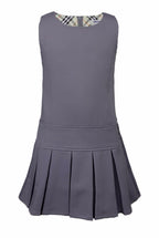 Bienzoe Girls School Uniform Jumper: Stretch Pleated Durable Kids Knee Length