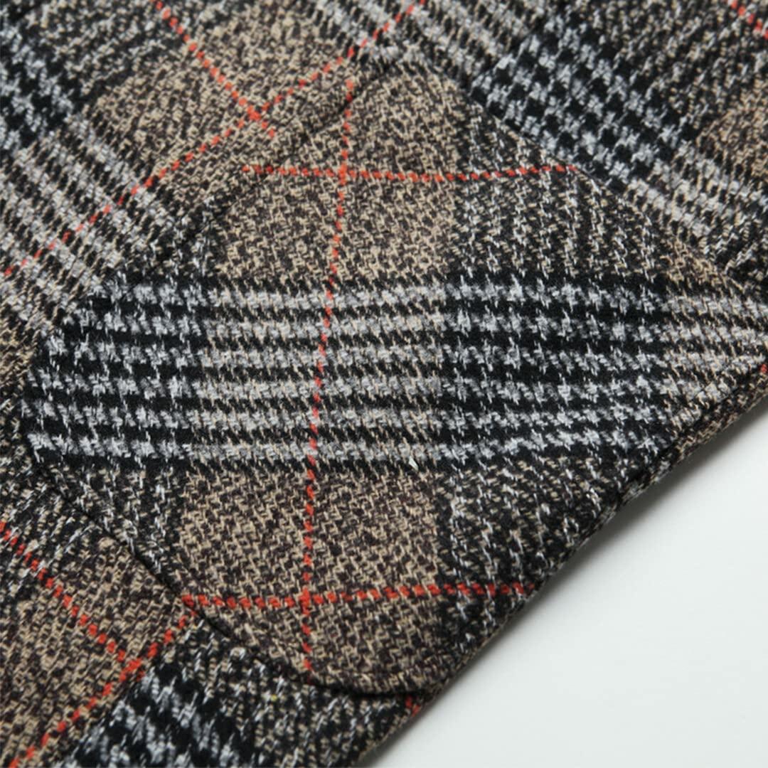 ebossy Men's Classic 2-Button Plaid Blazer Jacket Nothced Lapel Striped Slim