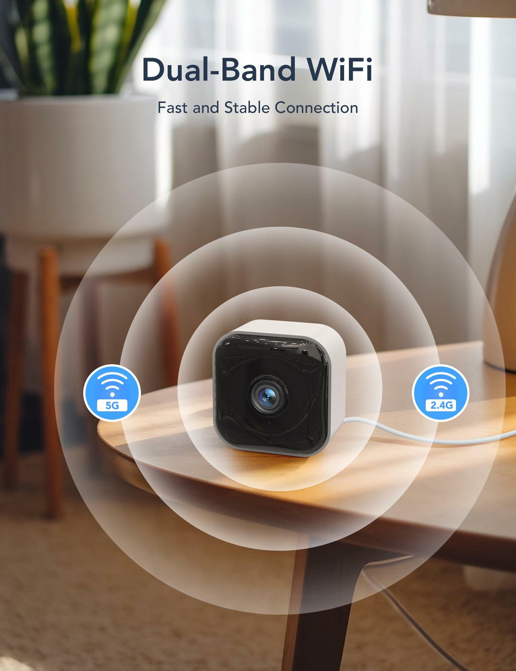 GNCC 2K Indoor Security Camera 2Pack WiFi Pet Cam Motion Detection compatible