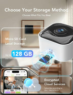 GNCC 2K Indoor Security Camera 2Pack WiFi Pet Cam Motion Detection compatible