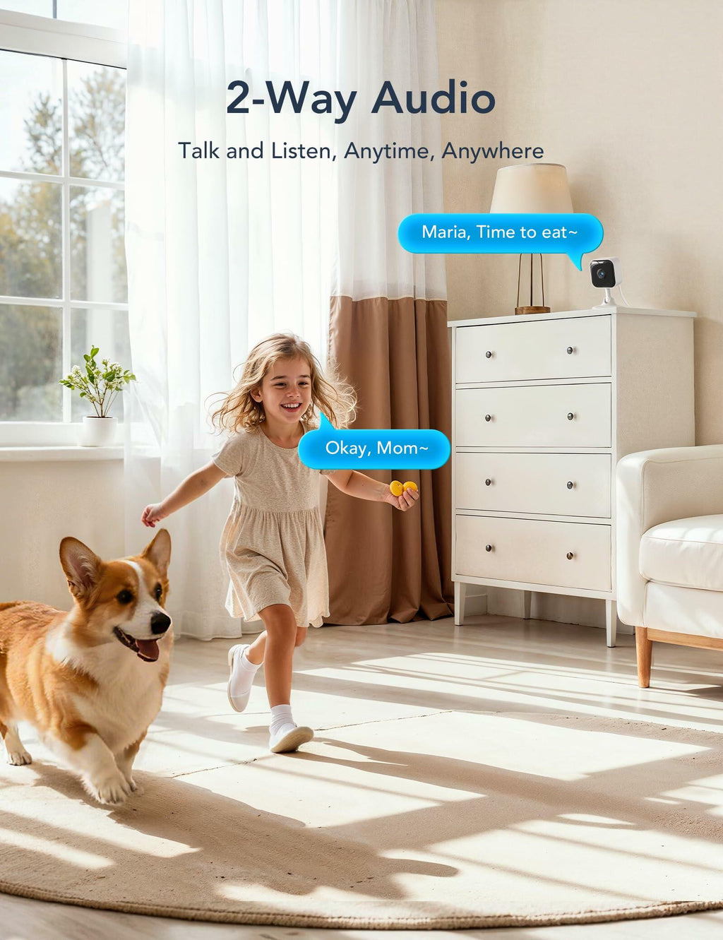 GNCC 2K Indoor Security Camera 2Pack WiFi Pet Cam Motion Detection compatible