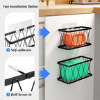 BasicForm 4 Pack Metal Kitchen Inside Cabinet Door Organizer, Adhesive Lid