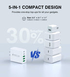 2-Pack 50W USB C Charger Block 5-Port PD Fast Charging iPhone Samsung USB A C