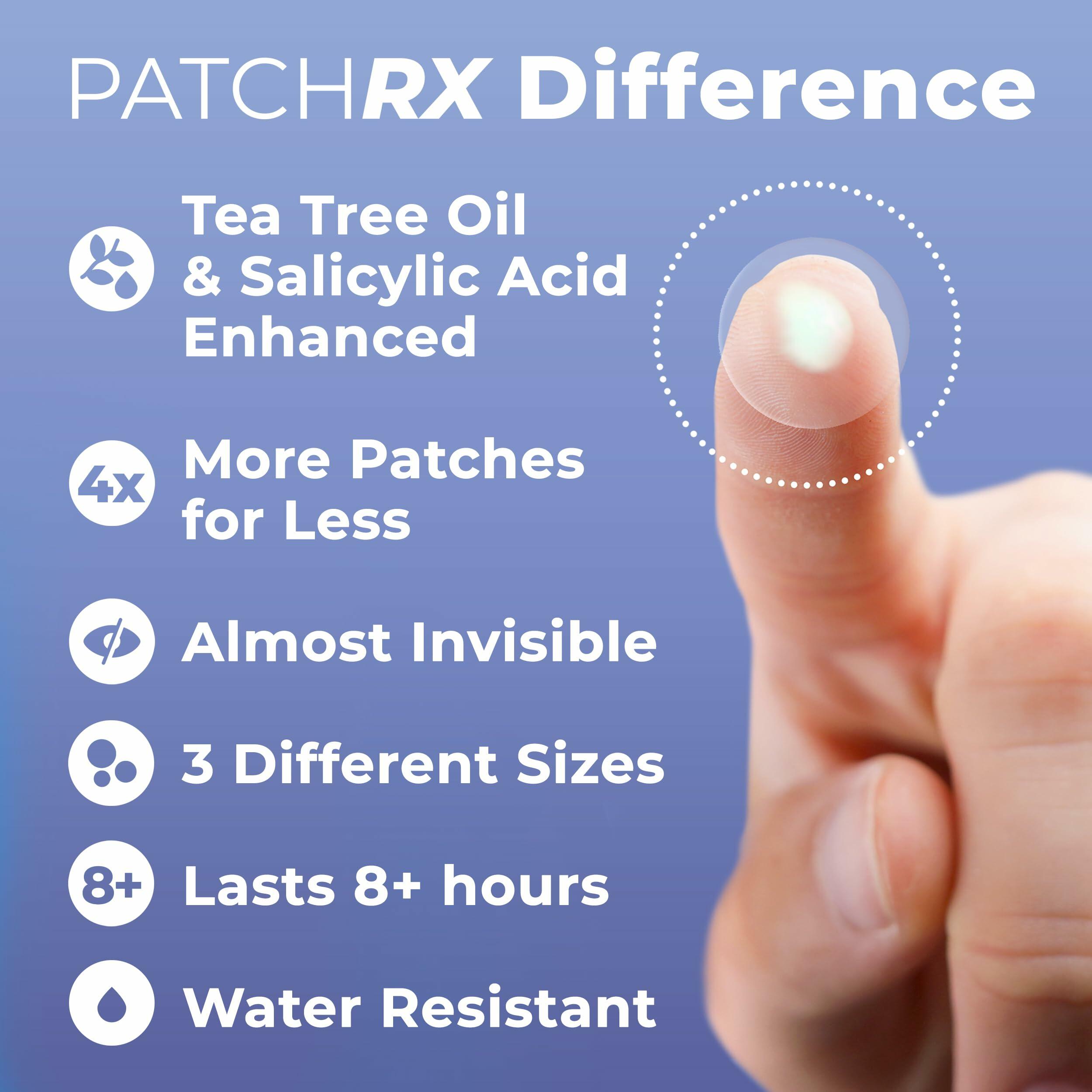 PatchRx Salicylic Acne Pimple Patches 120 Pack Tea Tree Oil Zit Stickers