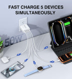 2-Pack 50W USB C Charger Block 5-Port PD Fast Charging iPhone Samsung USB A C