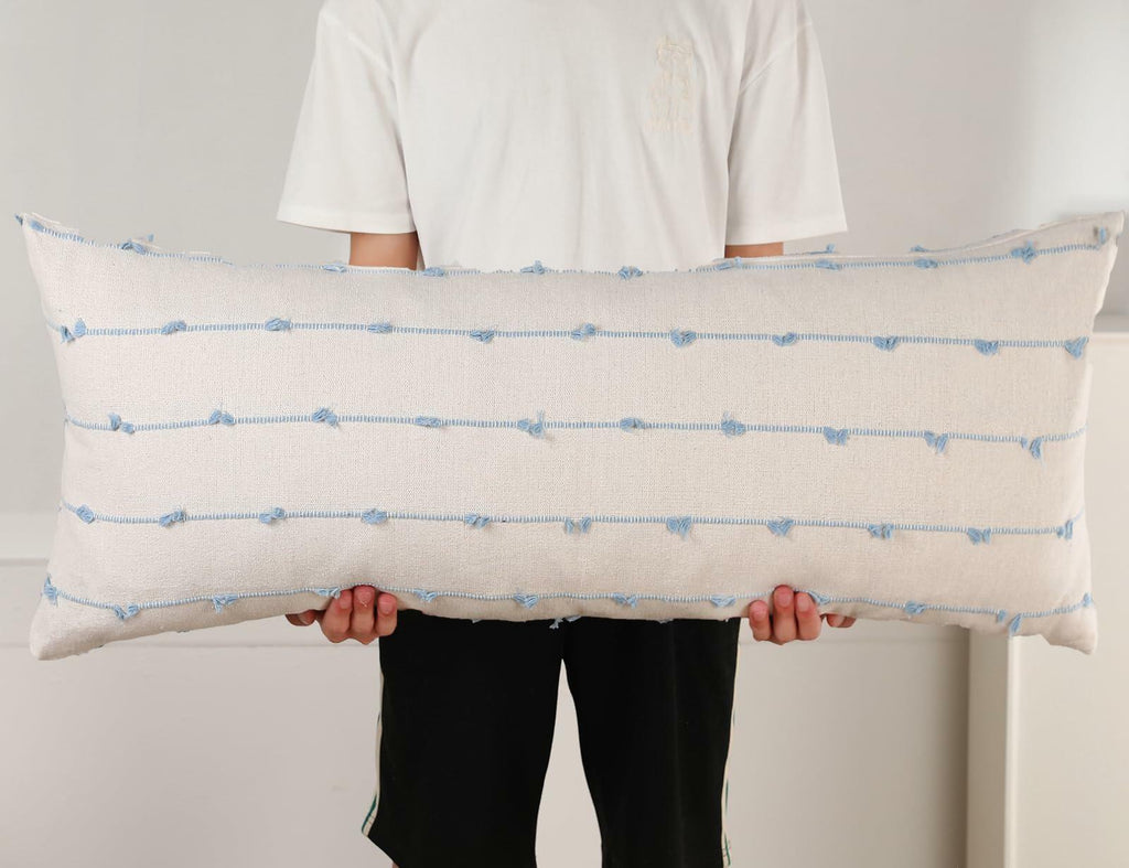 NUYECY 20x54 inch Body Pillow Cover Striped Boho Lumbar Throw Pillowcase Light