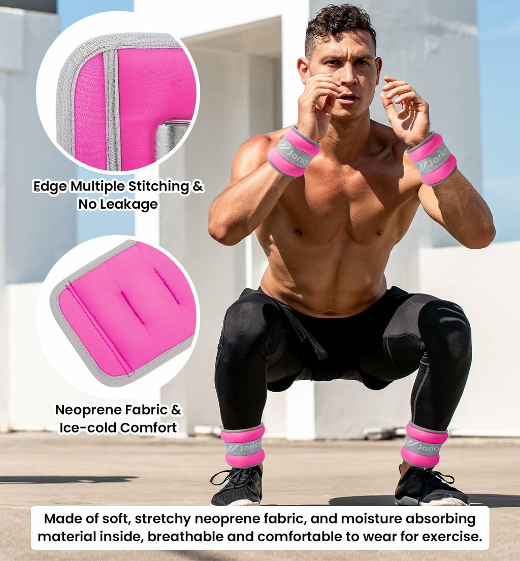 Ankle Weights 4LB Pair Adjustable Wrist Arm Leg Weights Men Women Kids 2LB Each