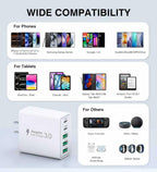 2-Pack 50W USB C Charger Block 5-Port PD Fast Charging iPhone Samsung USB A C