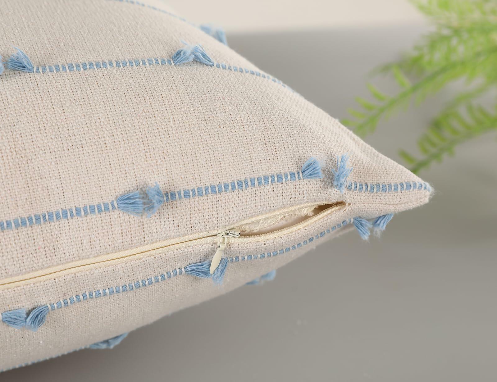 NUYECY 20x54 inch Body Pillow Cover Striped Boho Lumbar Throw Pillowcase Light