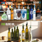 3-in-1 Liquor Pour Spout Olive Oil Bottle Spouts 2PCS with Adapters Black