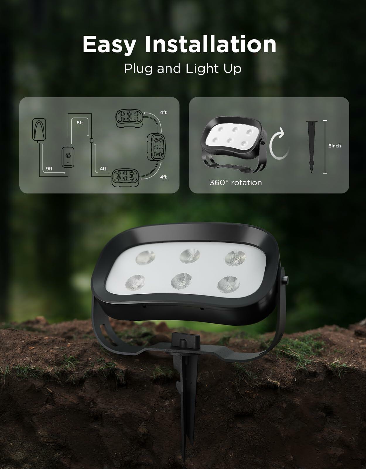 Govee Outdoor Tree Lights 3-Pack, RGBWIC LED Landscape Lighting, Outdoor Lights