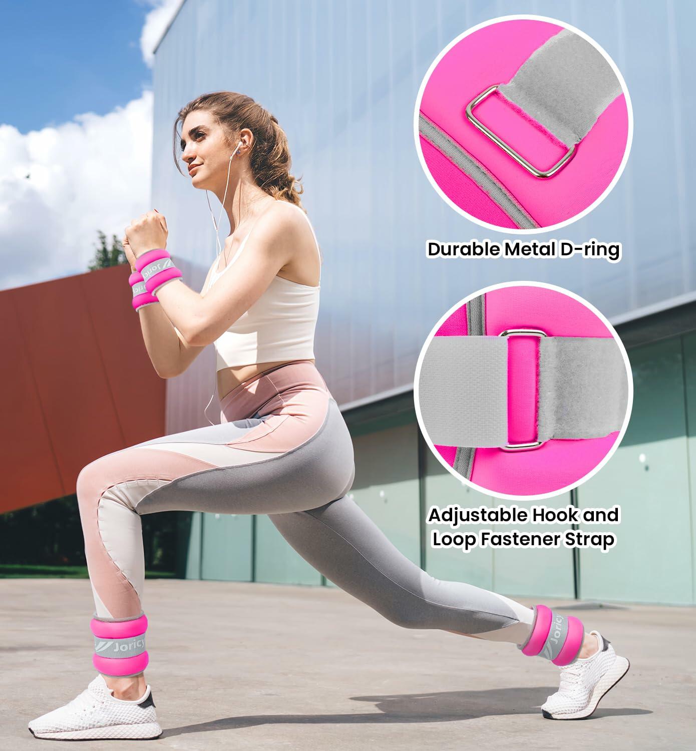 Ankle Weights 4LB Pair Adjustable Wrist Arm Leg Weights Men Women Kids 2LB Each