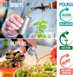 3-in-1 Liquor Pour Spout Olive Oil Bottle Spouts 2PCS with Adapters Black