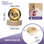 LOULIQIGIFT Crystal Moon Crystal Ball with Light Base Night Light 2.3Inches