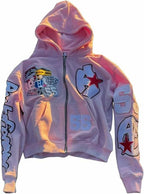 Vhitler Oversized Emo Goth 2000s Graphic Hoodie Rapper Streetwear Jacket Fall