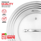 Modern Innovations Universal Lid with Tempered Glass Top for Pots & Pans, Fits