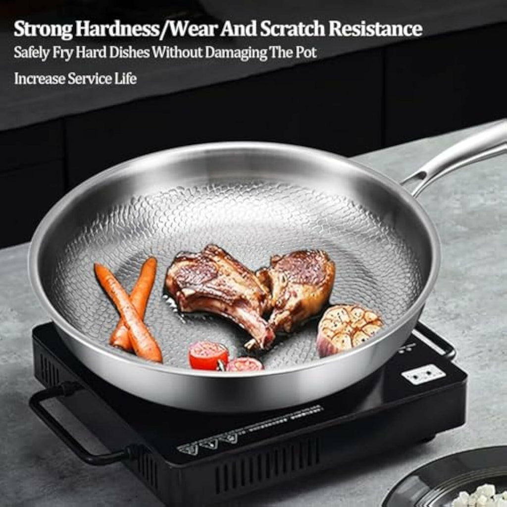 bolstoc Titanium Pan, 100% Pure Titanium Hammered Pan with All Stovetops