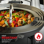 Modern Innovations Universal Lid with Tempered Glass Top for Pots & Pans, Fits