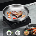 bolstoc Titanium Pan, 100% Pure Titanium Hammered Pan with All Stovetops