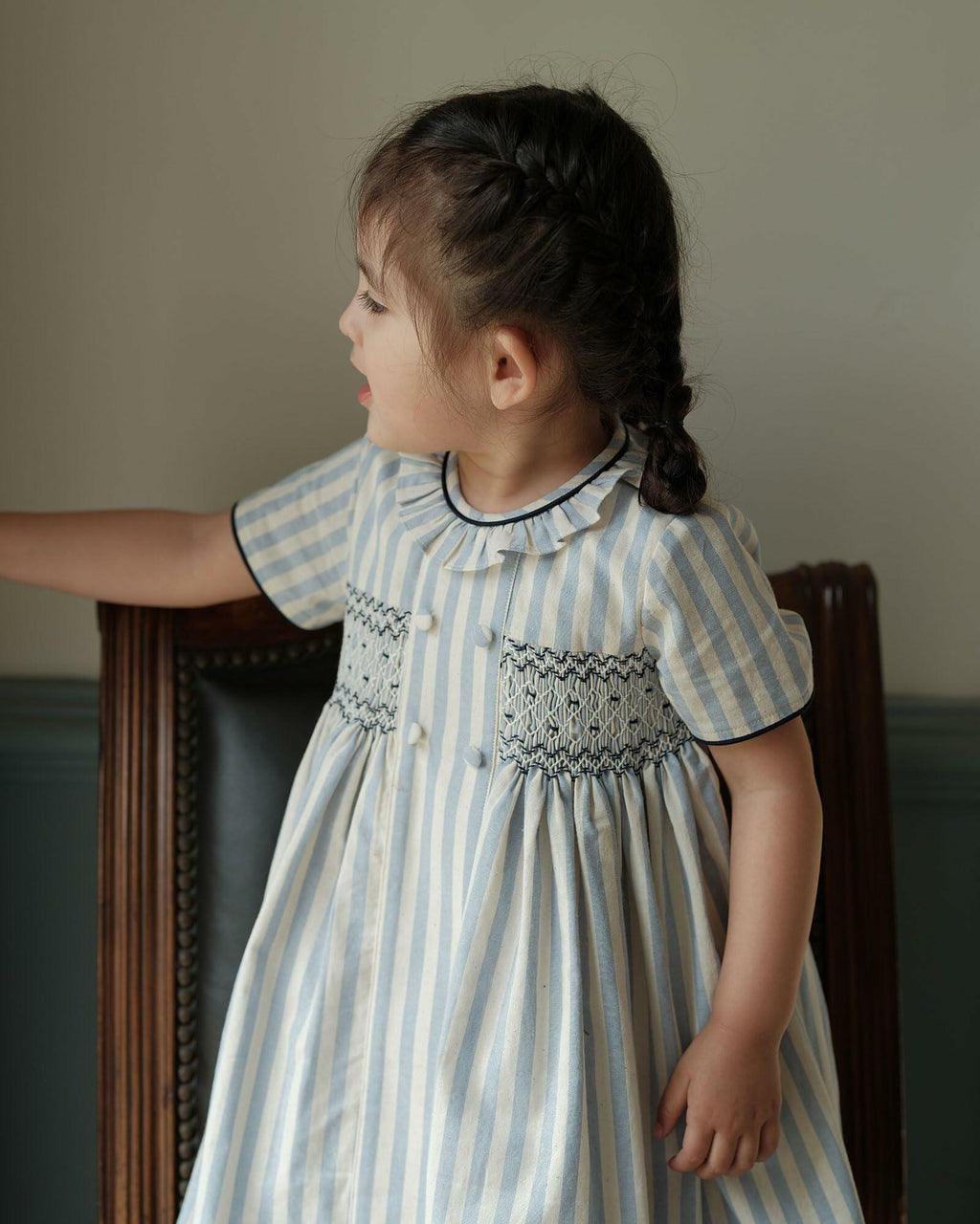 Baby Girls Short Sleeve Smocking Clothing Toddler Summer Floral Smocked Dress